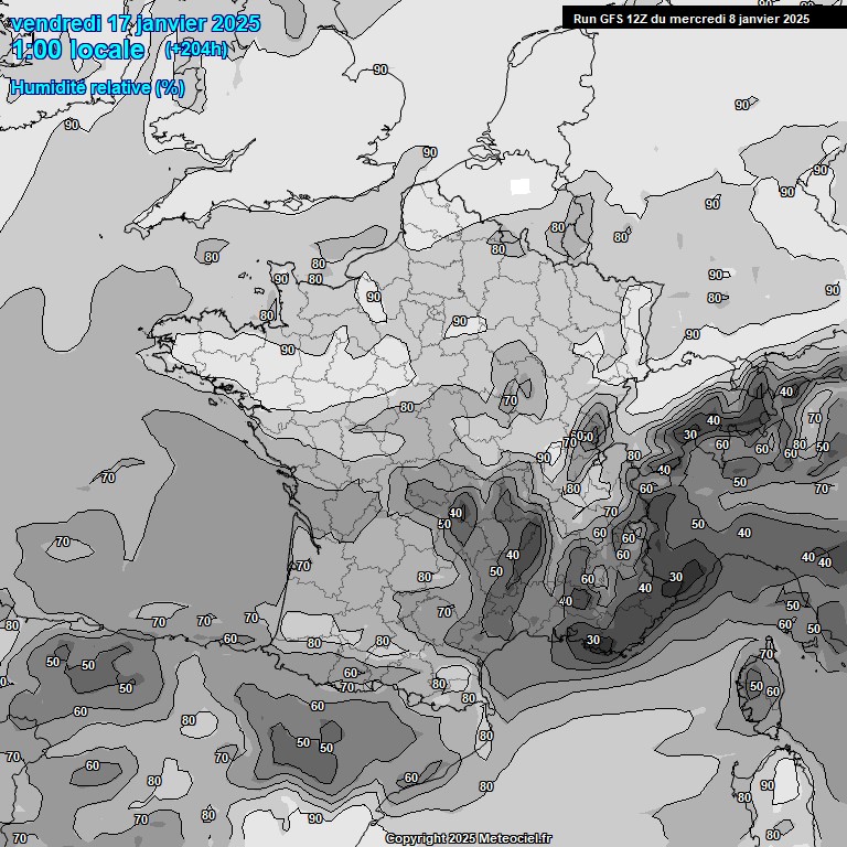 Modele GFS - Carte prvisions 