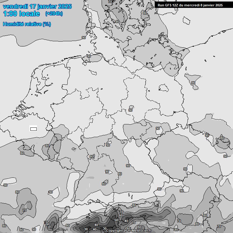 Modele GFS - Carte prvisions 