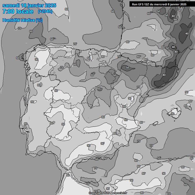 Modele GFS - Carte prvisions 