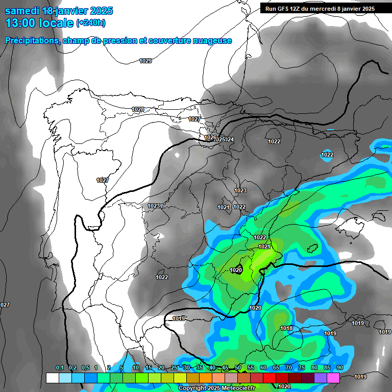 Modele GFS - Carte prvisions 