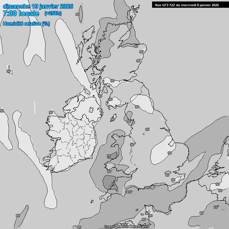 Modele GFS - Carte prvisions 