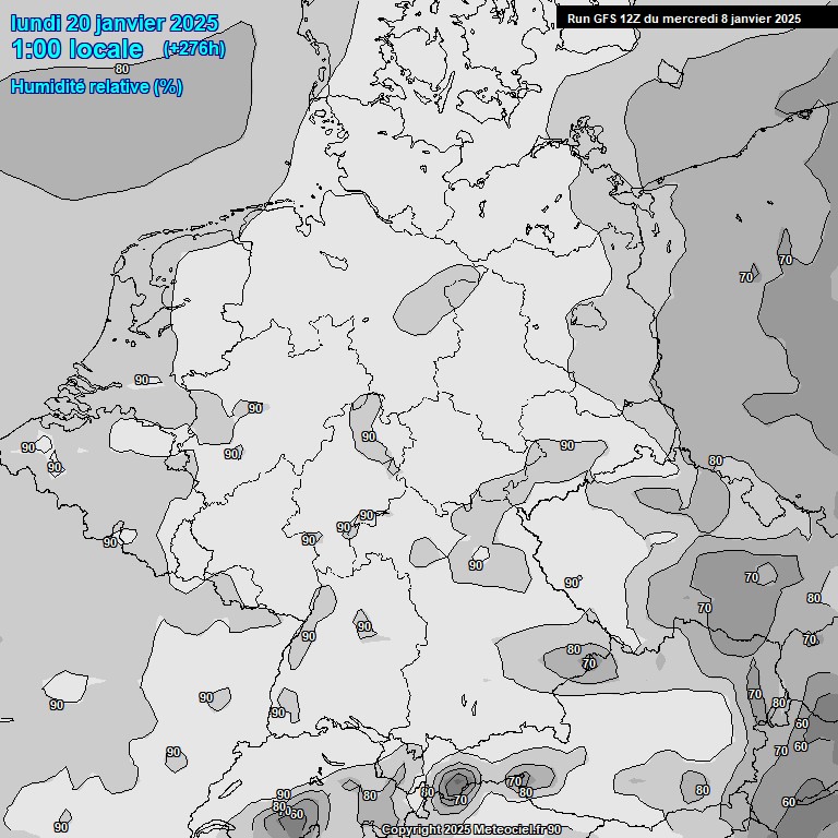 Modele GFS - Carte prvisions 