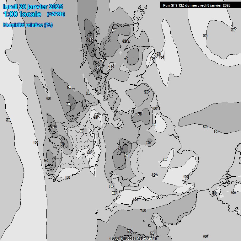 Modele GFS - Carte prvisions 