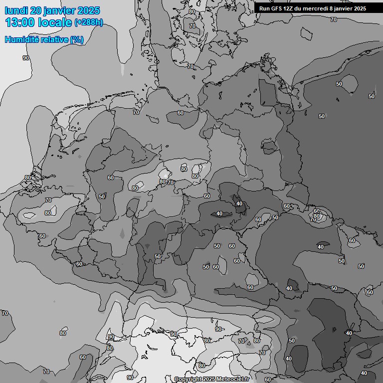 Modele GFS - Carte prvisions 