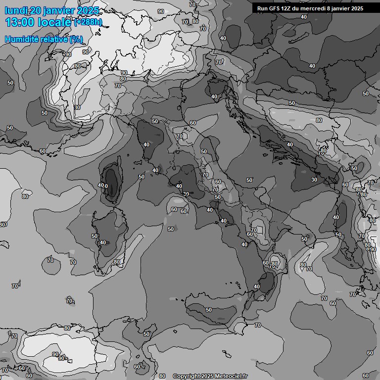 Modele GFS - Carte prvisions 