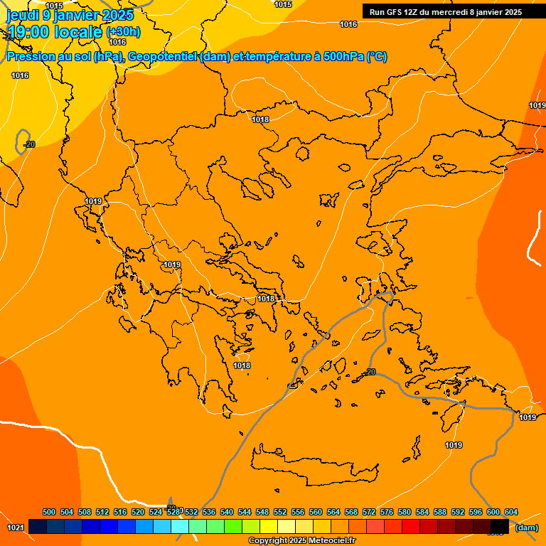 Modele GFS - Carte prvisions 