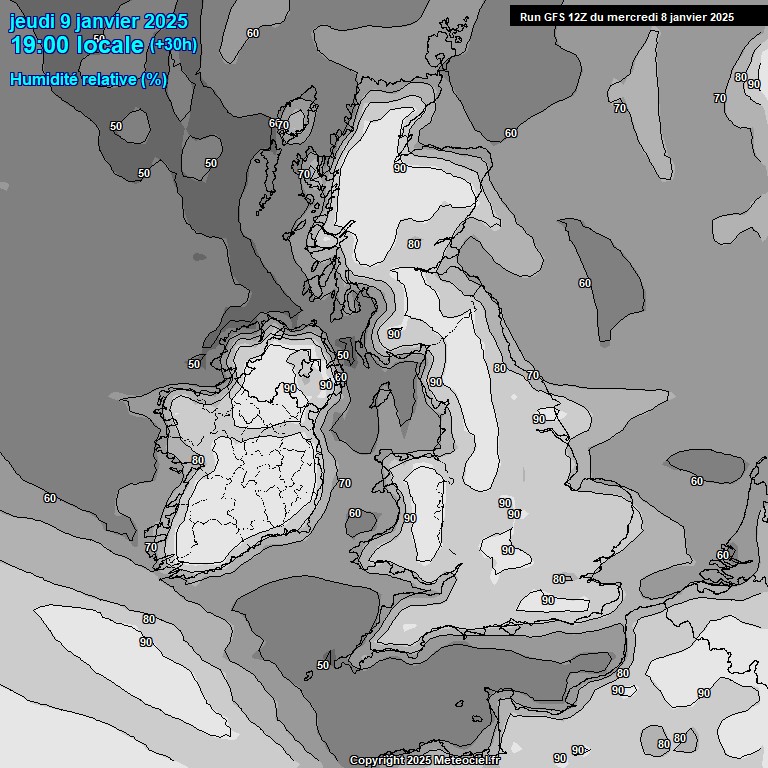 Modele GFS - Carte prvisions 