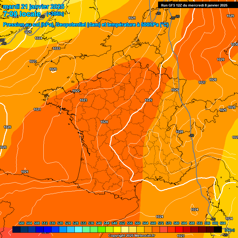 Modele GFS - Carte prvisions 