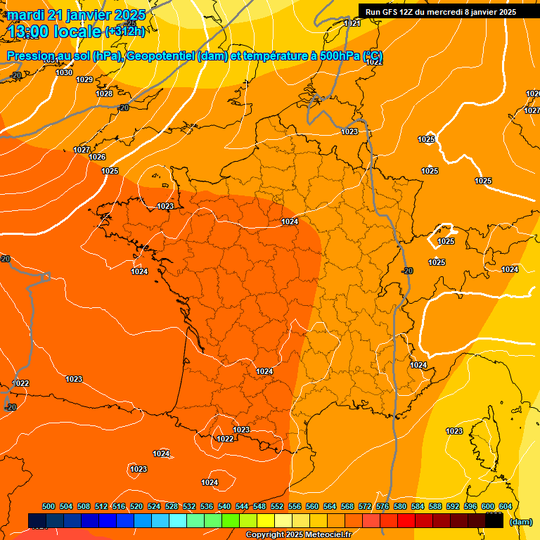 Modele GFS - Carte prvisions 