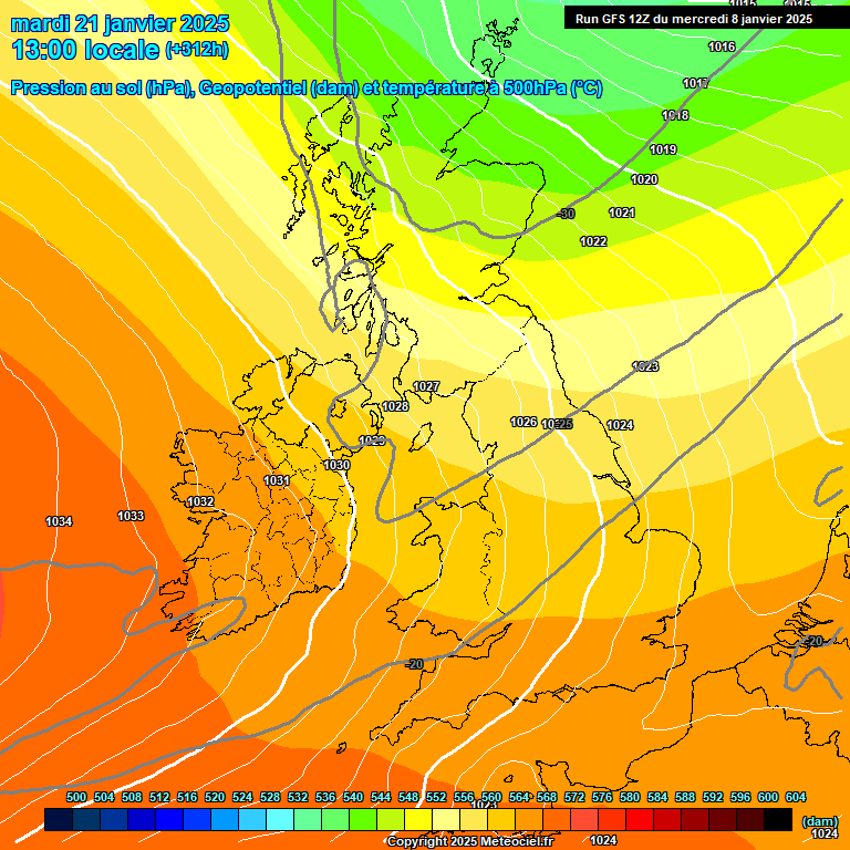 Modele GFS - Carte prvisions 