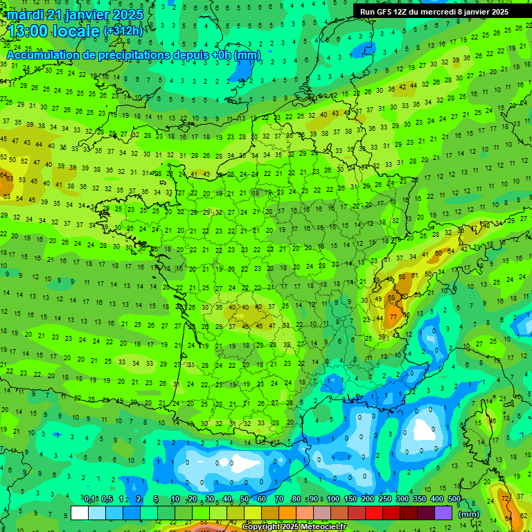 Modele GFS - Carte prvisions 