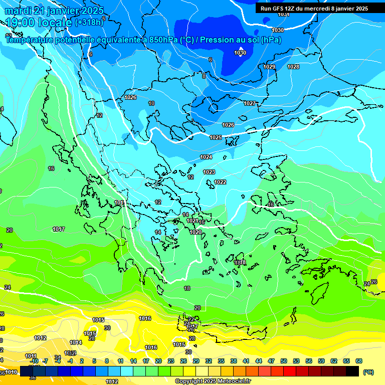 Modele GFS - Carte prvisions 