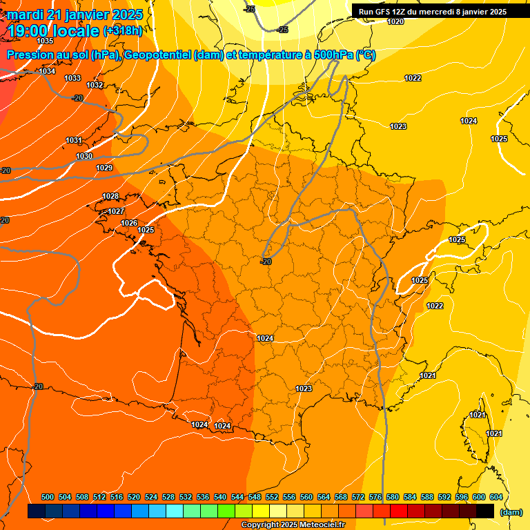 Modele GFS - Carte prvisions 