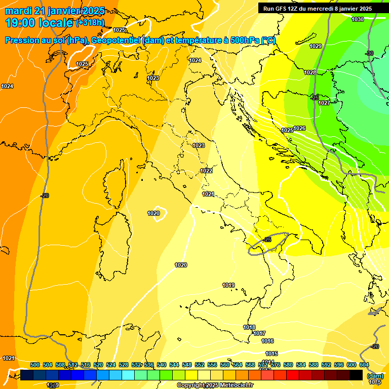 Modele GFS - Carte prvisions 