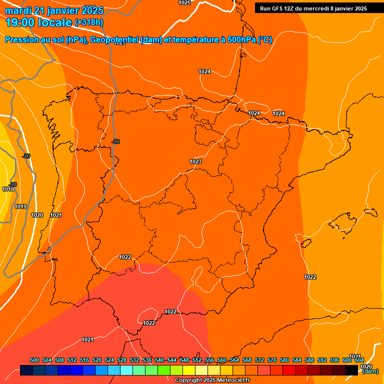 Modele GFS - Carte prvisions 