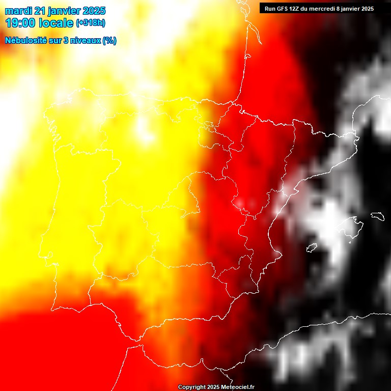 Modele GFS - Carte prvisions 