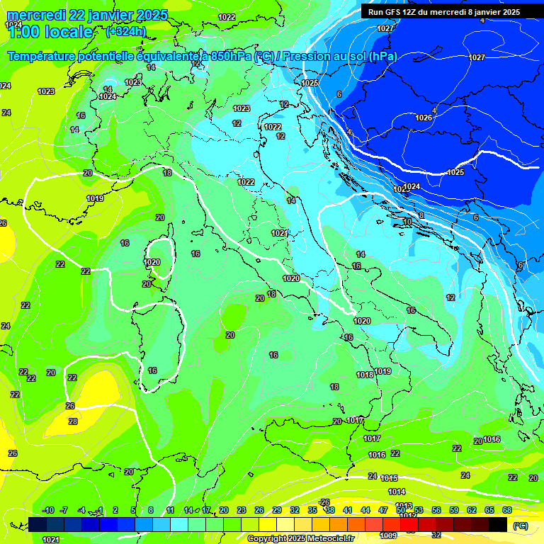 Modele GFS - Carte prvisions 