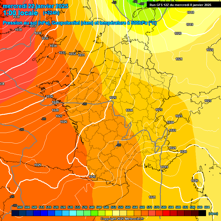 Modele GFS - Carte prvisions 