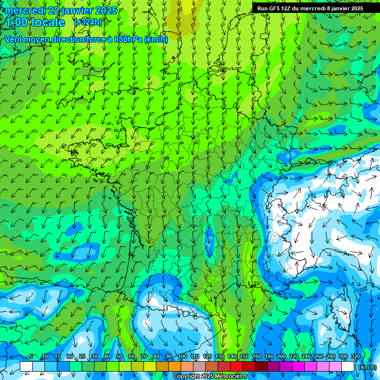 Modele GFS - Carte prvisions 