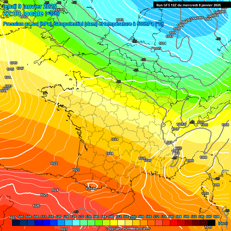 Modele GFS - Carte prvisions 