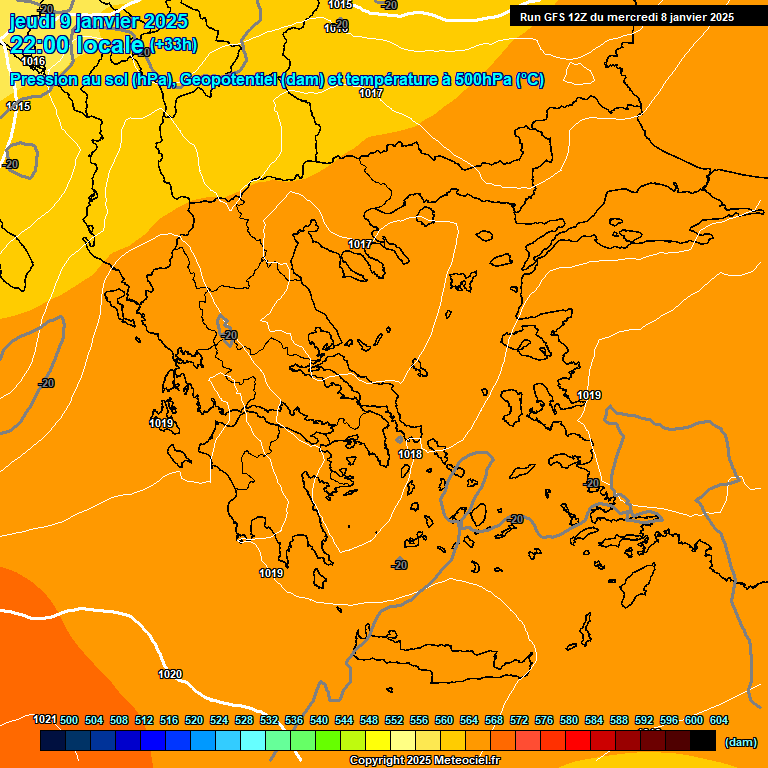 Modele GFS - Carte prvisions 