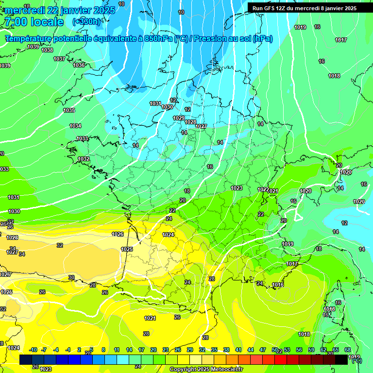 Modele GFS - Carte prvisions 