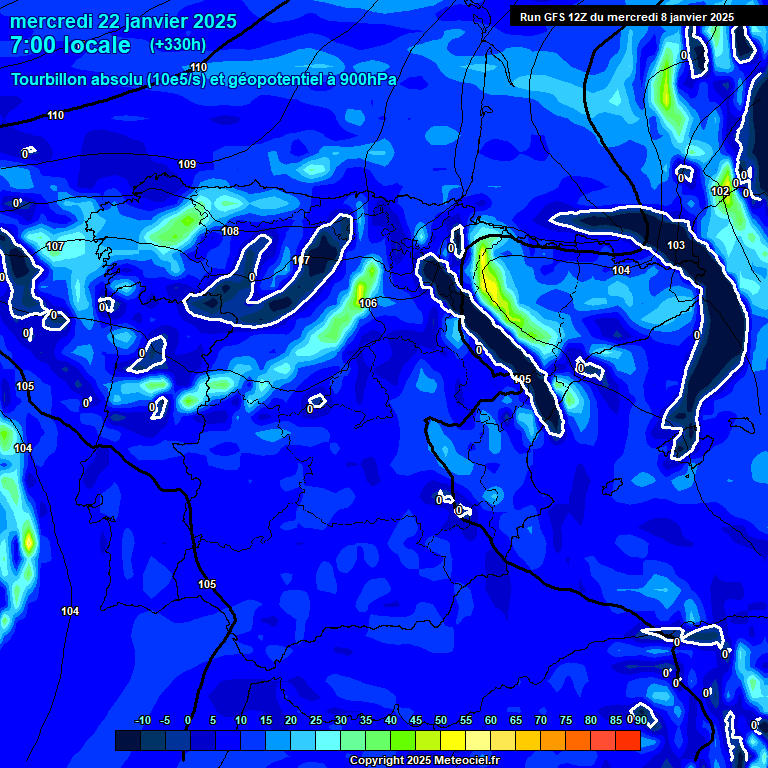 Modele GFS - Carte prvisions 