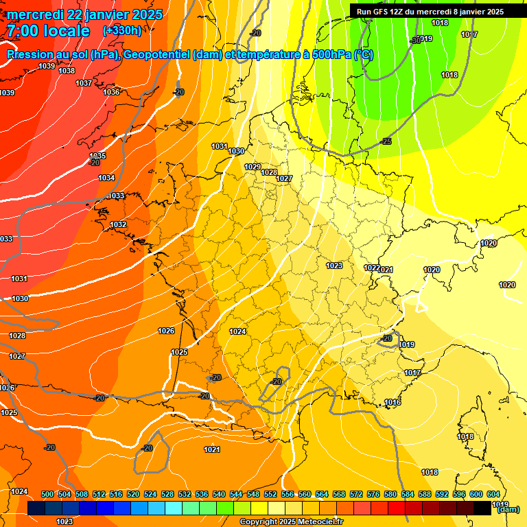 Modele GFS - Carte prvisions 