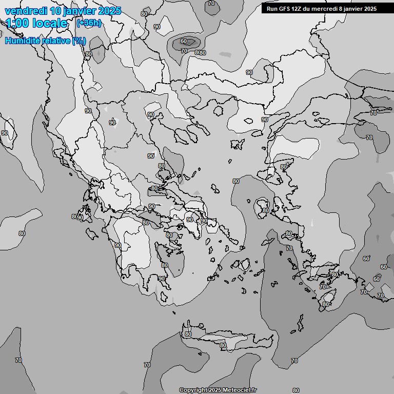 Modele GFS - Carte prvisions 