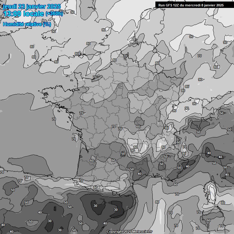 Modele GFS - Carte prvisions 