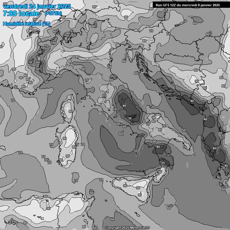 Modele GFS - Carte prvisions 