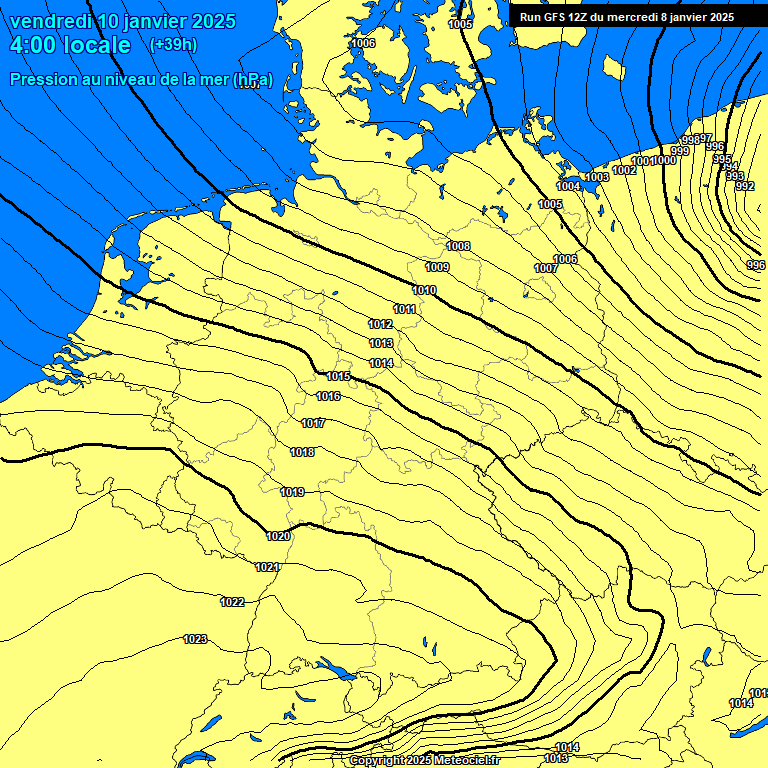 Modele GFS - Carte prvisions 