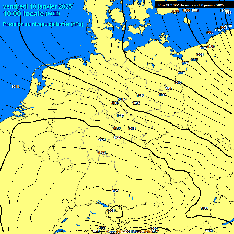 Modele GFS - Carte prvisions 