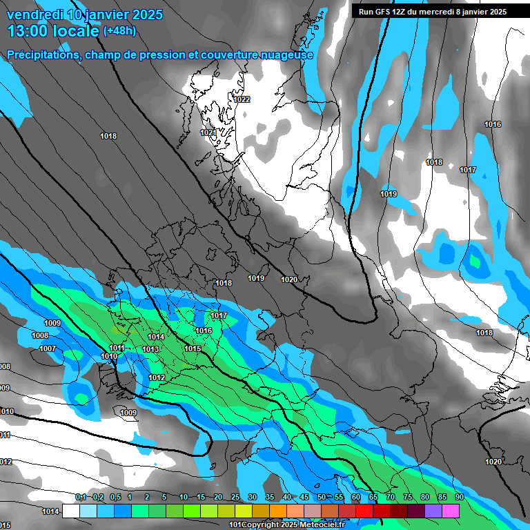 Modele GFS - Carte prvisions 