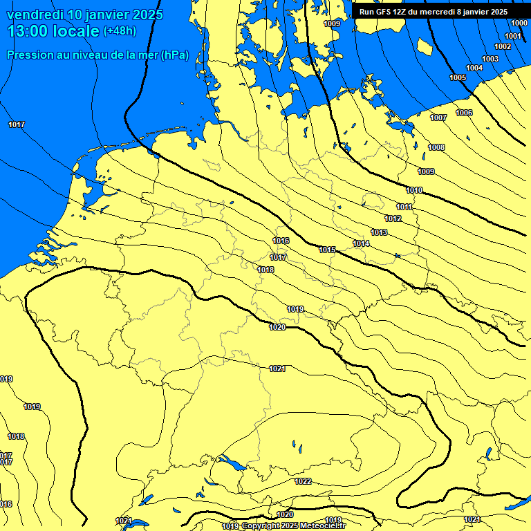 Modele GFS - Carte prvisions 