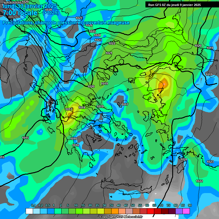 Modele GFS - Carte prvisions 