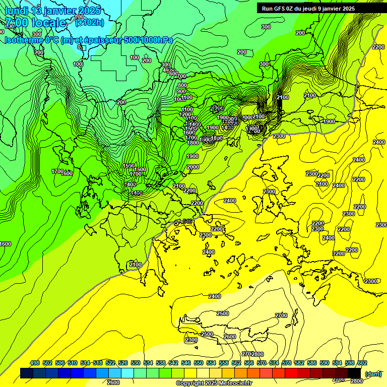 Modele GFS - Carte prvisions 