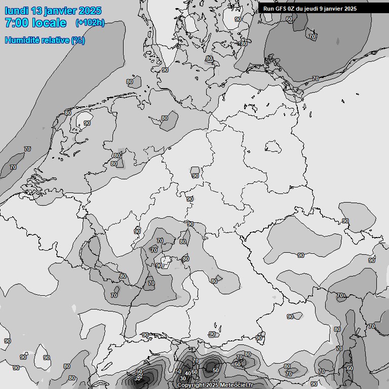 Modele GFS - Carte prvisions 