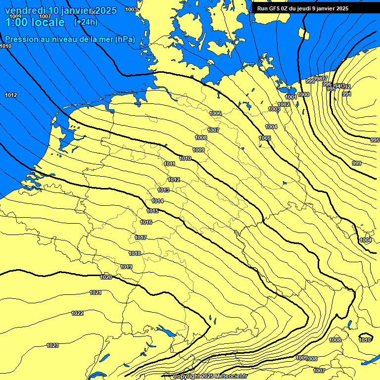 Modele GFS - Carte prvisions 