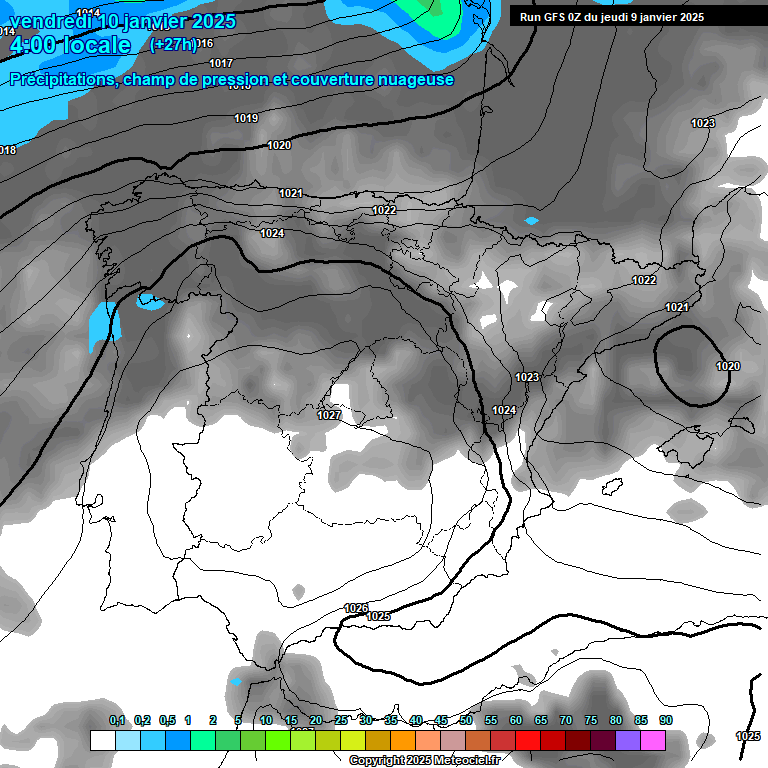 Modele GFS - Carte prvisions 