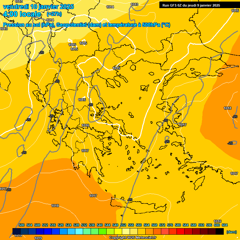 Modele GFS - Carte prvisions 