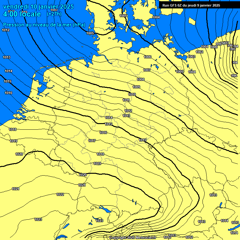 Modele GFS - Carte prvisions 