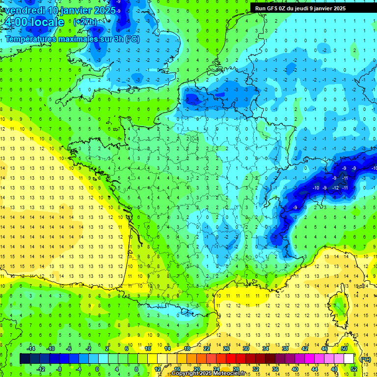 Modele GFS - Carte prvisions 