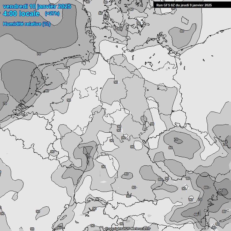 Modele GFS - Carte prvisions 