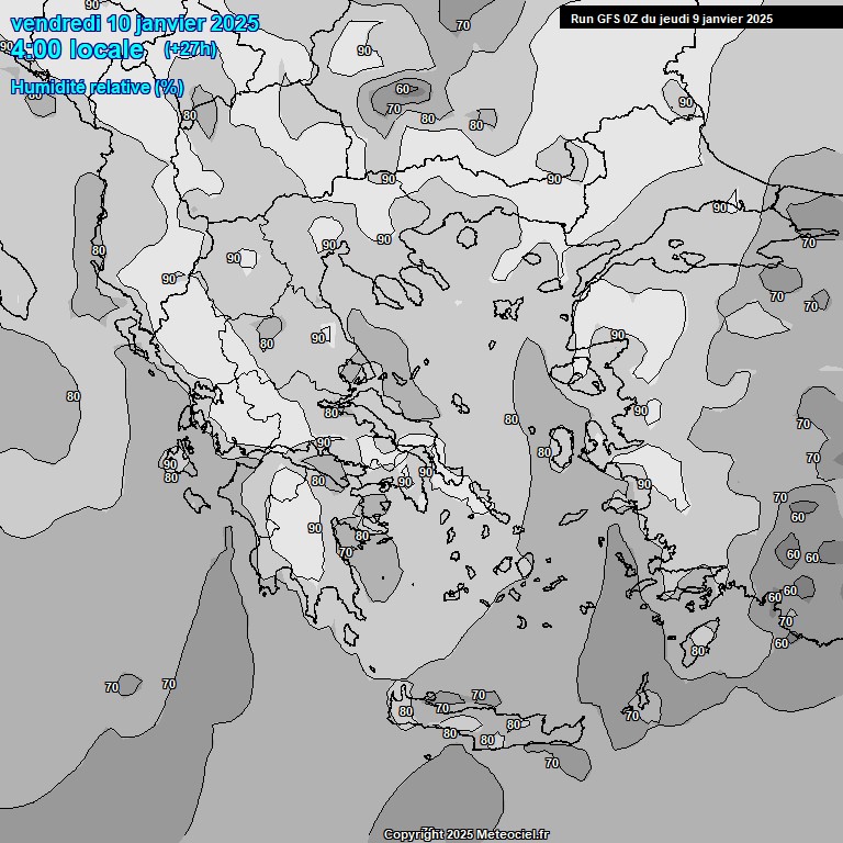 Modele GFS - Carte prvisions 