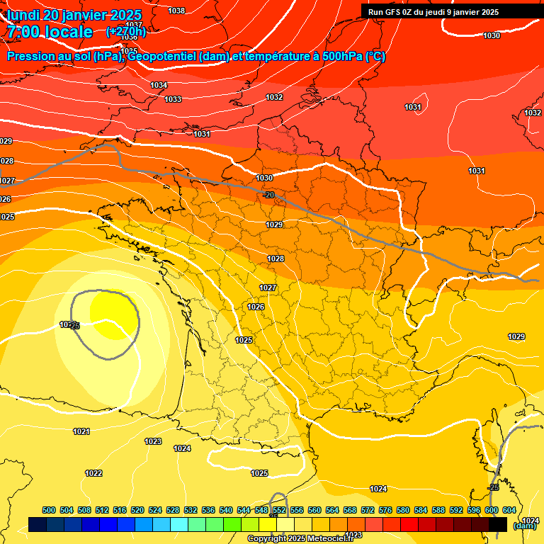 Modele GFS - Carte prvisions 