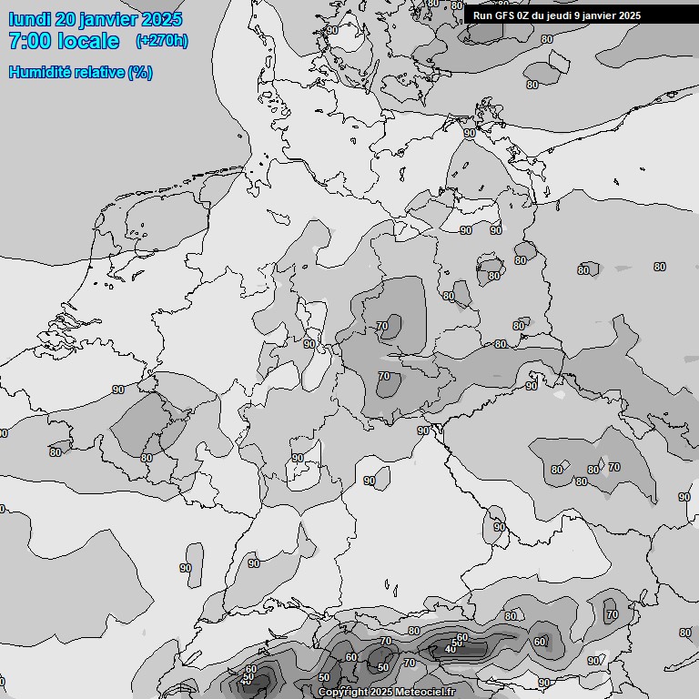 Modele GFS - Carte prvisions 