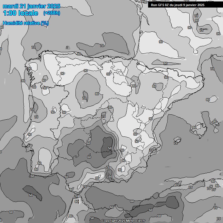 Modele GFS - Carte prvisions 