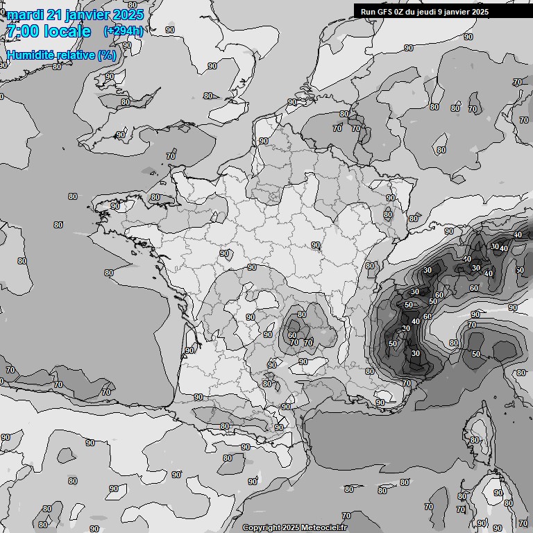 Modele GFS - Carte prvisions 