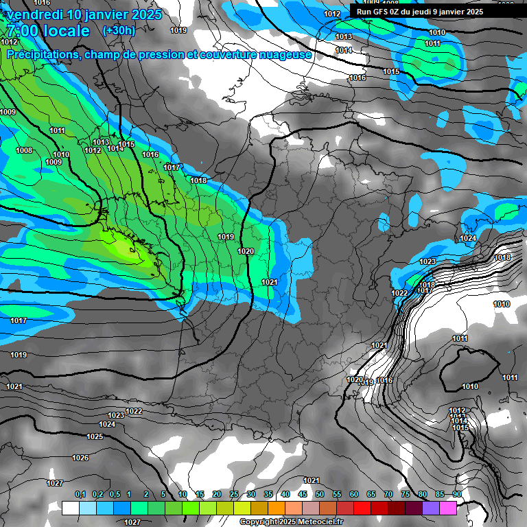 Modele GFS - Carte prvisions 